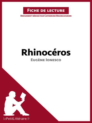 cover image of Rhinocéros d'Eugène Ionesco (Fiche de lecture)